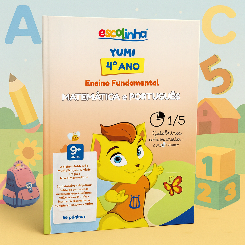 Livro Infantil Educativo Ensino Fundamental 4º Ano - Exercícios de Alfabetização, Matemática, Caligrafia em Oferta na Shopee
