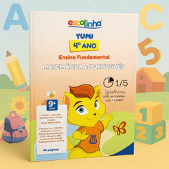 Livro Infantil Educativo Ensino Fundamental 4º Ano - Exercícios de Alfabetização, Matemática, Caligrafia