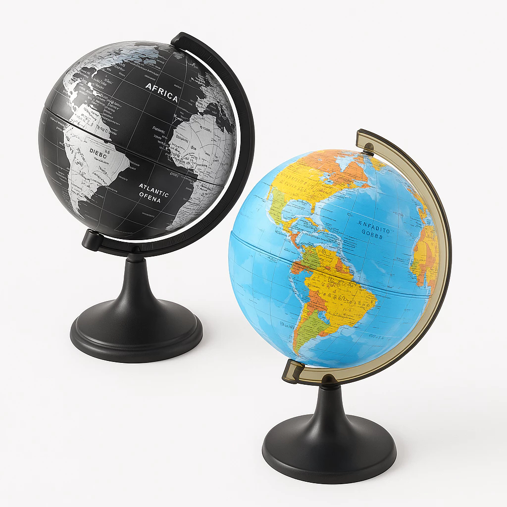 Globo Terrestre Político Mapa Mundi Giratório Em Plástico 22cm