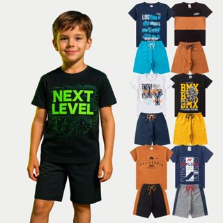 Kit 6 Conjunto Infantil Masculino Verão = 6 Blusas + 6 Bermudas = 12 Peças de Roupas Infantis Menino em Oferta na Shopee