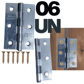 Kit 6 Dobradiças Silvana  2.1/2 6,4cm 850 Zincado em Oferta na Shopee