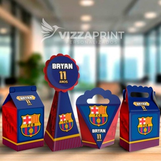 Kit 20 Caixinhas Personalizadas Barcelona ( 5 de cada ) Festa Personalizada - Lembrancinha para Festa em Oferta na Shopee