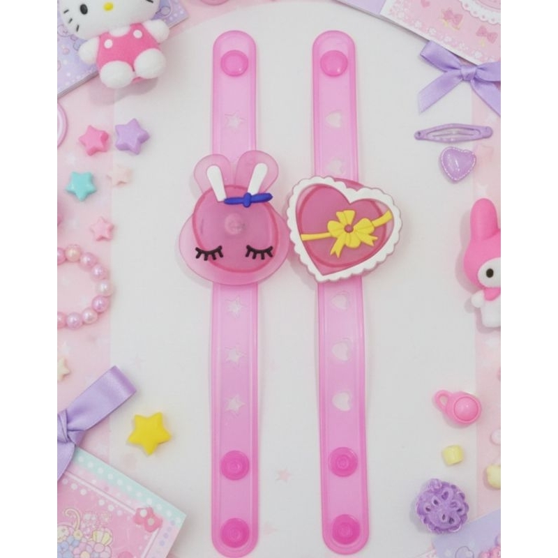 Conjunto 2 Pulseiras Infantil Fofo Rosa Meninas Feminina Presente Crianças