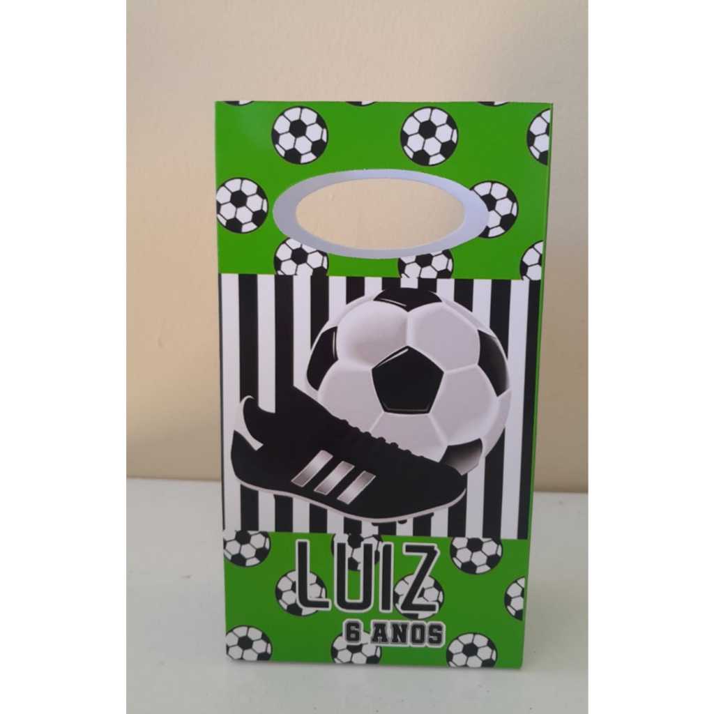 Kit 10 Mini sacolinhas personalizada tema Futebol/sacolinhas surpresa/Lembrancinhas