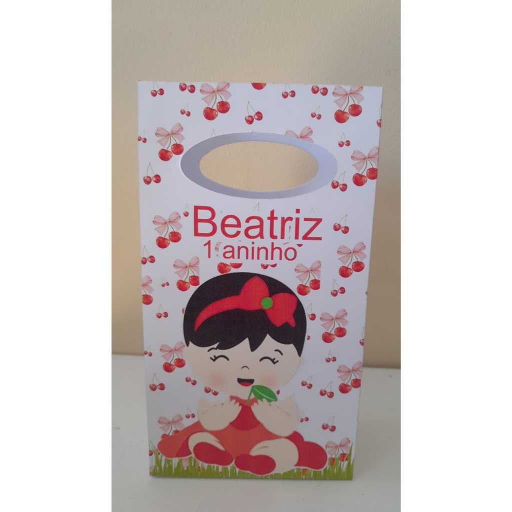Kit 10 Mini sacolinhas personalizada tema Cerejinha/sacolinhas surpresa/Lembrancinhas