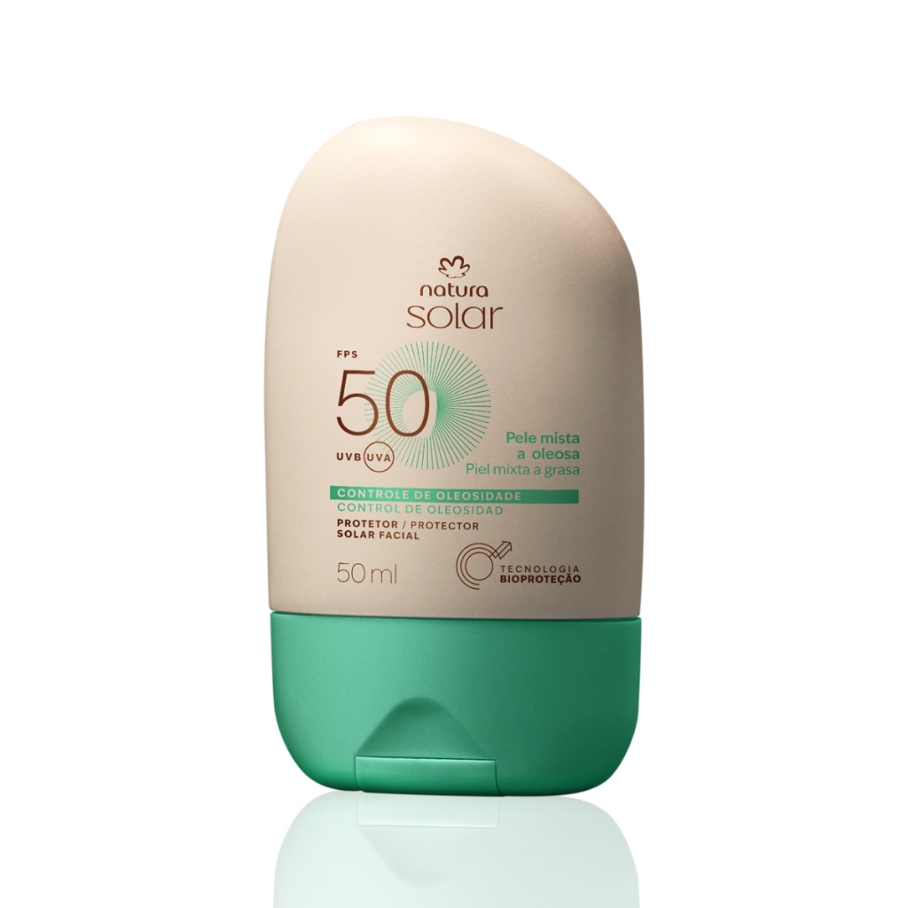 Protetor Solar Facial Pele Mista a Oleosa FPS 50 Natura Solar 50ml