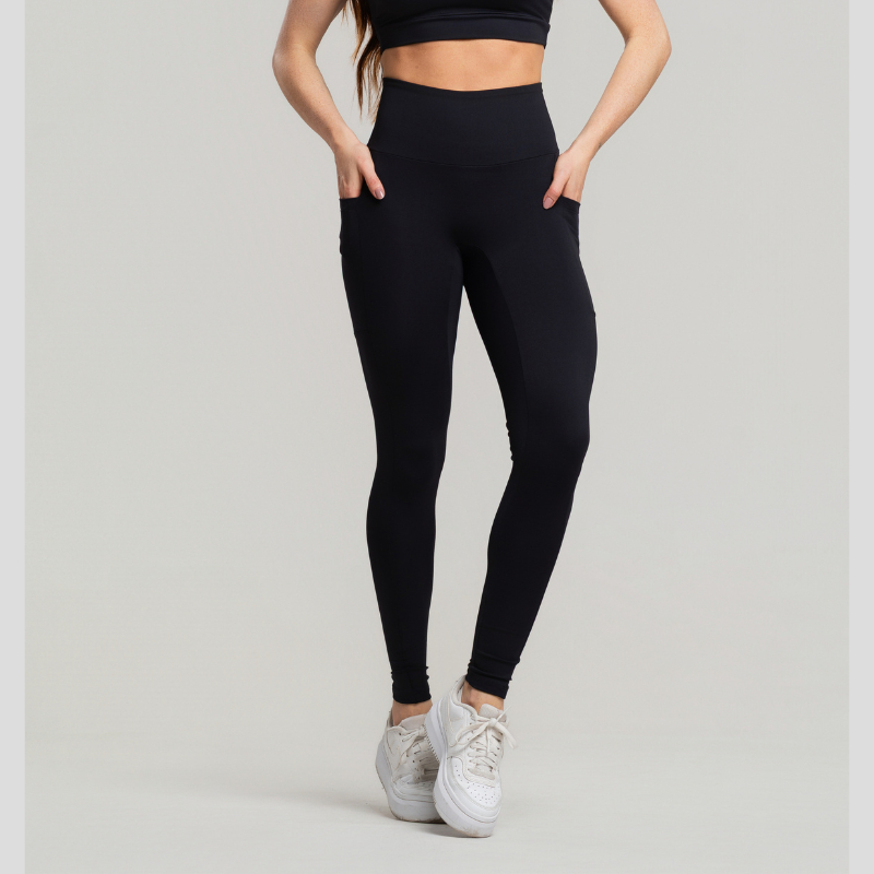 Calça Legging Feminina Suplex Poliamida Cintura Alta com Bolso Academia Zero Transparência
