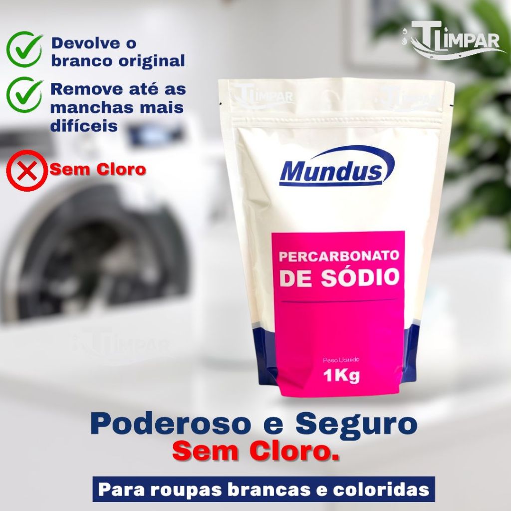 Lava Roupas Tira Manchas alvejante Branqueador Mundus 1 Kg em Oferta na Shopee