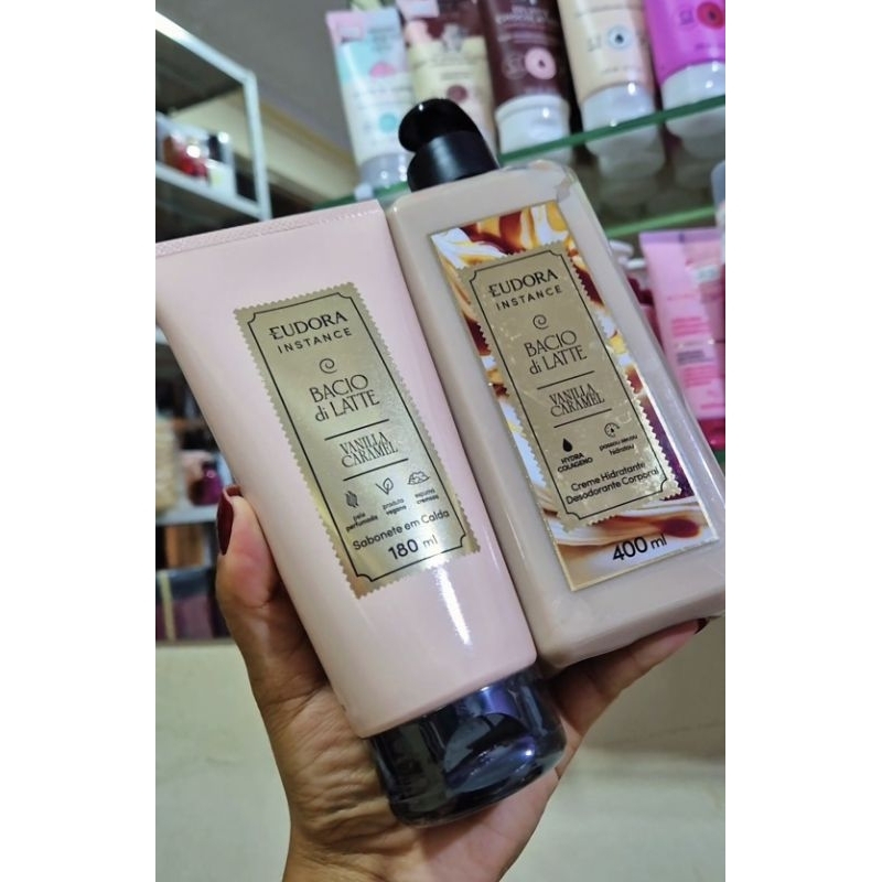 Combo Instance Vanilla Caramel: Creme Hidratante Desodorante Corporal 400ml + Sabonete em Calda Vanilla Caramel 180ml