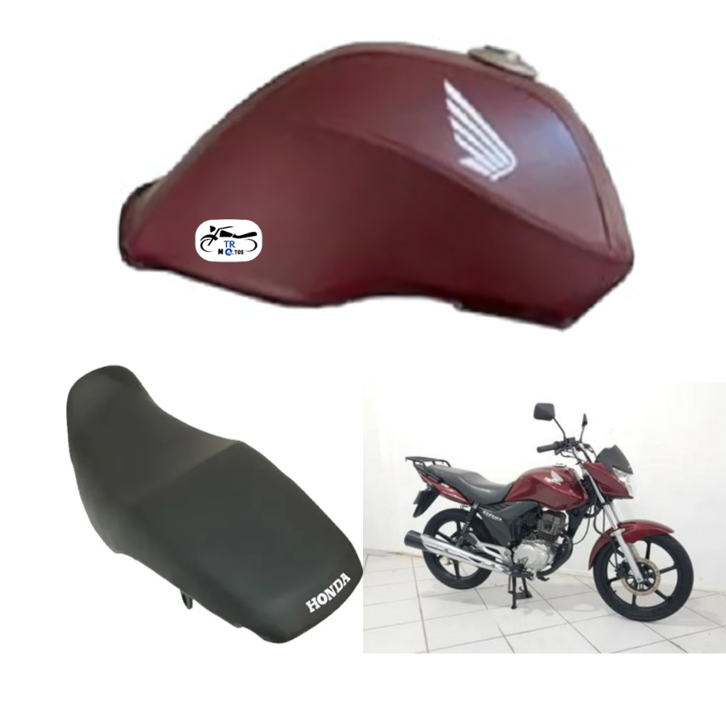 Capa Tanque Cor Vinho + Capa Banco Modelo Original Titan Fan 125/150 2009/2010/2011/2012/2013