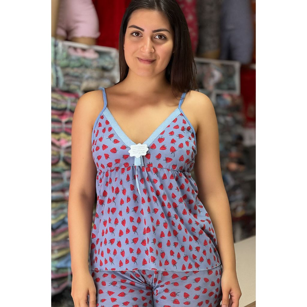 Pijama Baby doll ligante M G GG em Oferta na Shopee