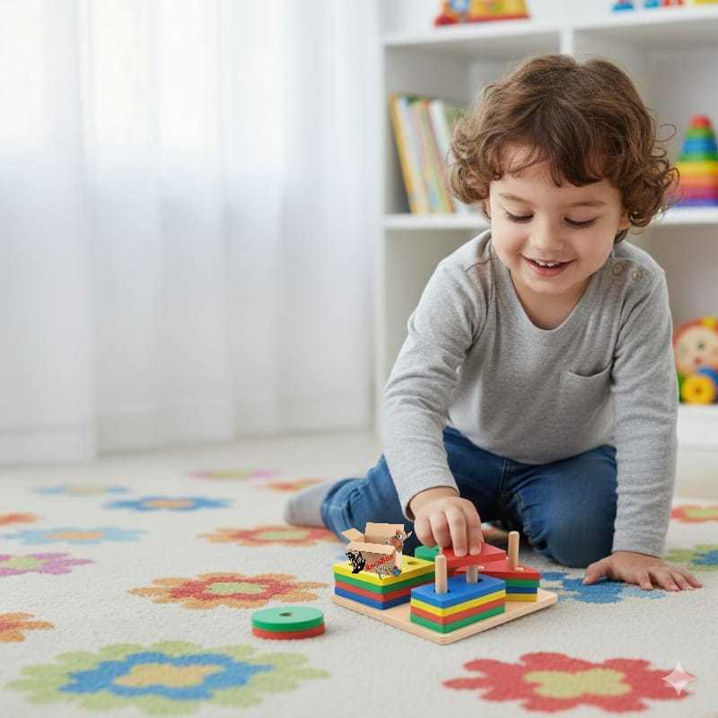 Brinquedo Pedagógico Educativo Em Madeira Prancha De Seleção De Encaixe — imagem 2 de 2