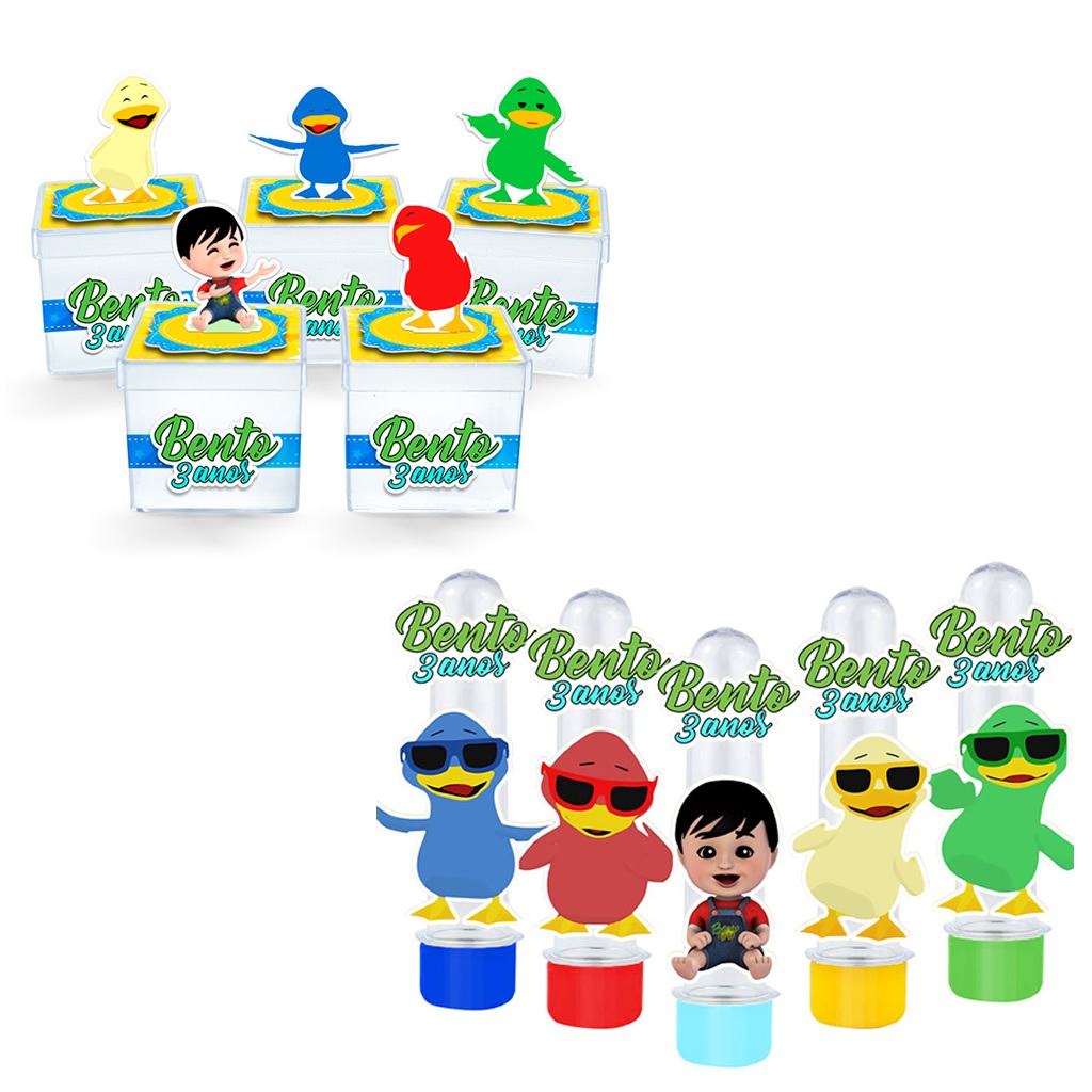 Caixa acrilica e Tubete 3D  Bento e Totó para Lembrancinha de Festa aniversario em Oferta na Shopee