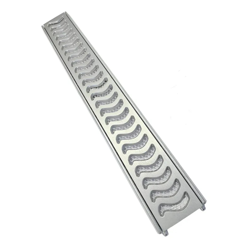 Ralo Grelha Linear Elite 8x50cm Alumínio Com Aro De Fixação