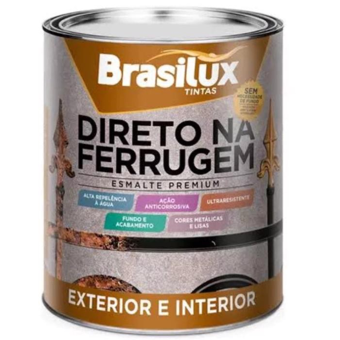 Tinta Esmalte 900ml Direto Na Ferrugem Premium Alta Proteção Brilho Várias Cores - BRASILUX em Oferta na Shopee