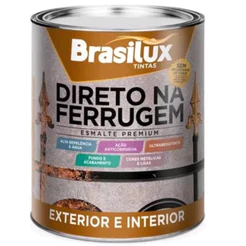 Tinta Esmalte 900ml Direto Na Ferrugem Premium Alta Proteção Brilho Várias Cores - BRASILUX
