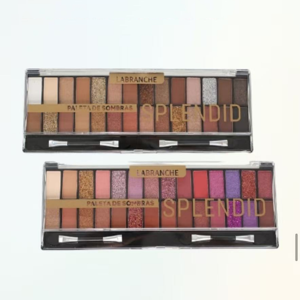 Paleta de sombras Splendid LABRANCHE 28 cores com 2 pincéis LA2139 em Oferta na Shopee