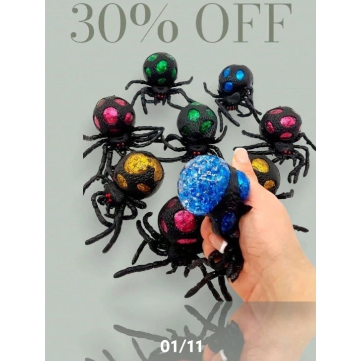 Brinquedo Menino Menina de Apertar Sensorial Squishy Aranha Halloween Taba
