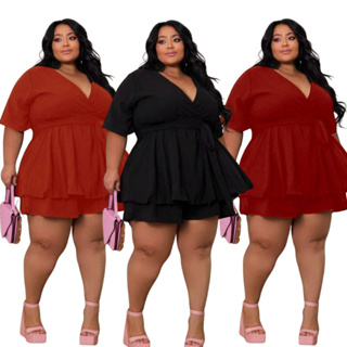 Macacão Macaquinho Duna Plus Size Decote V Tamanho Grande 50 ao 56 Blogueira Boho Chic em Oferta na Shopee