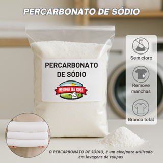 Percarbonato De Sódio 1kg Clareador 100% Puro Natural Tira Manchas Branqueador de Roupas em Oferta na Shopee