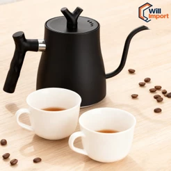 Chaleira pescoço de ganso 1000ml 304 aço inoxidável cafeteira para café chá