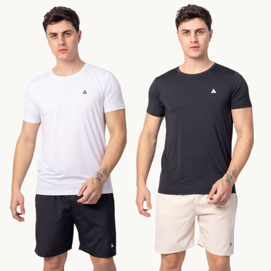 KIT 2 Camisetas Dry Fit Masculina Poliamida c/ elastano confortável Envio Rápido Várias Cores em Oferta na Shopee