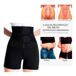 Short Cinta Modeladora Efeito Sauna Com Regulagem em Oferta na Shopee