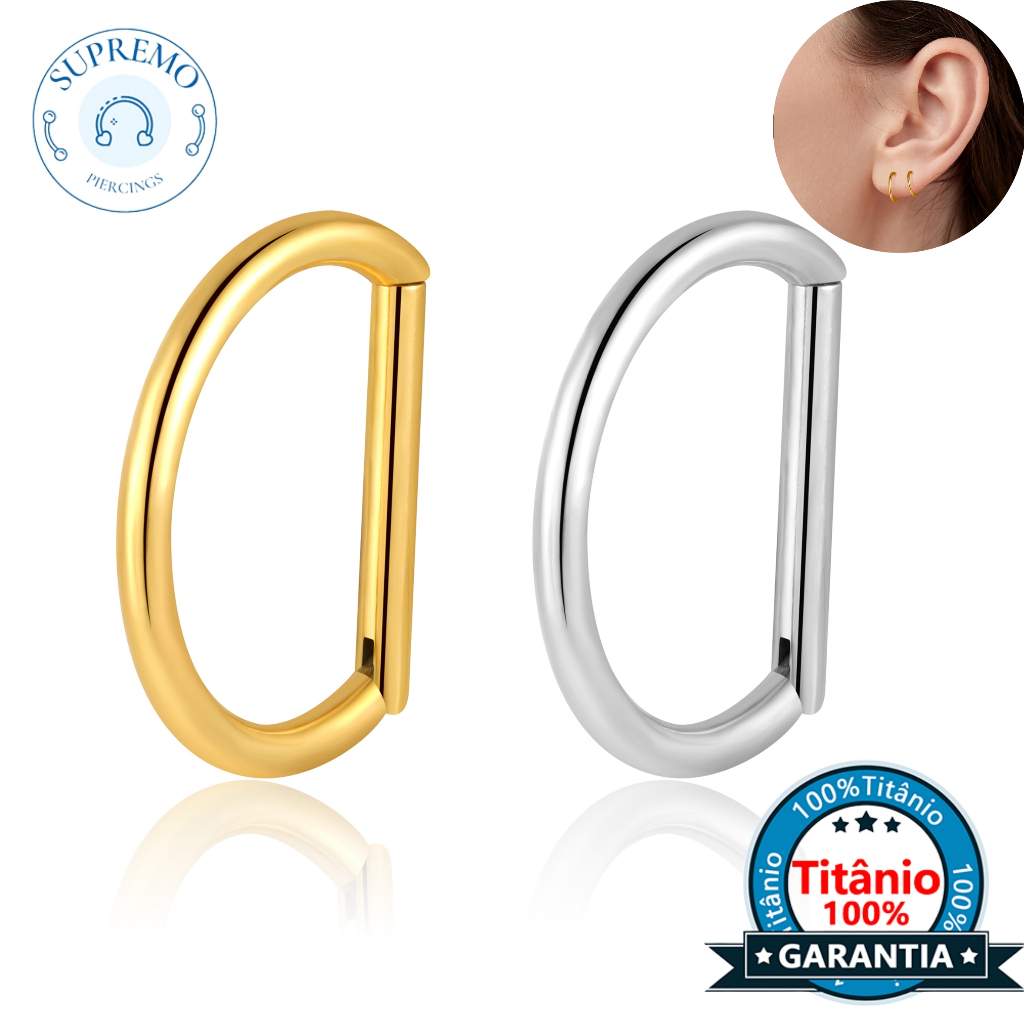 Piercing Meia  Argola Titânio PVD Segmento Articulado / Septril, Rook, Conch, Nariz em Oferta na Shopee