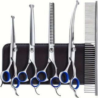 2/5 PCS Pet Tesoura De Corte De Cabelo, Galvanizado Preto Pet Tesoura De Corte De Cabelo Set para Pet Groom