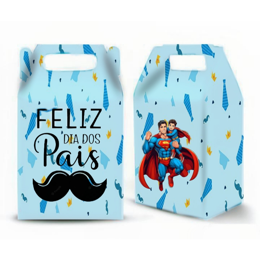 10 CAIXA MILK MALETINHA TEMA DIA DOS PAIS SUPER MAN LEMBRANCINHA PERSONALIZADA CRIATIVAS PARA FESTAS E PRESENTE