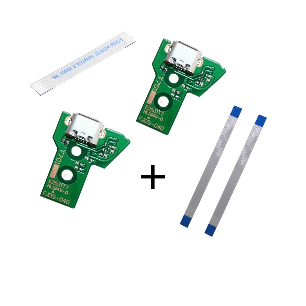 Kit 2 Placa Usb Jds-040 + 2 Cabo Flat 12 Vias + 1 Cabo Flat 10 vias Touchpad PS4