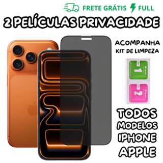 2 PELÍCULAS DE PRIVACIDADE DE VIDRO 3D PARA IPHONE TODOS MODELOS IOS XR 11 12 13 14 15 16 PRO MAX em Oferta na Shopee