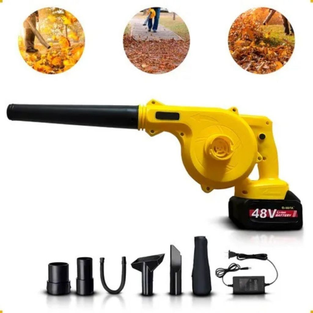Soprador De Folhas Eletrico E Aspirador Com Bateria Portátil 2200w 48v