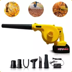 Soprador De Folhas Eletrico E Aspirador Com Bateria Portátil 2200w 48v