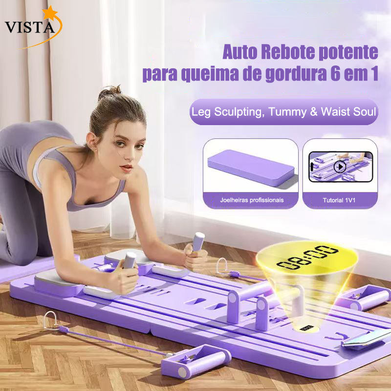 Prancha Multifuncional 9 em 1 para Pilates e Abdominal, Treino Completo, Dobrável e Portát...