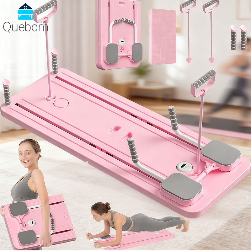 Prancha Abdominal 4 em 1 Dobrável – Aparelho de Exercício Completo para Abdômen, Peito e Pilates em Casa QUE BOM