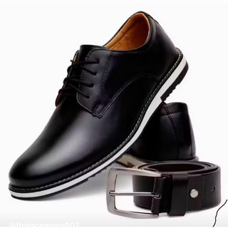 kit sapato sapatênis Oxford derby conforto trabalho noivos dia dia 37-45 + cinto e carteira