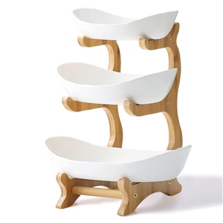 Prato de frutas de 3 camadas para decoração criativa de sala de estar, sobremesa e lanches em Oferta na Shopee