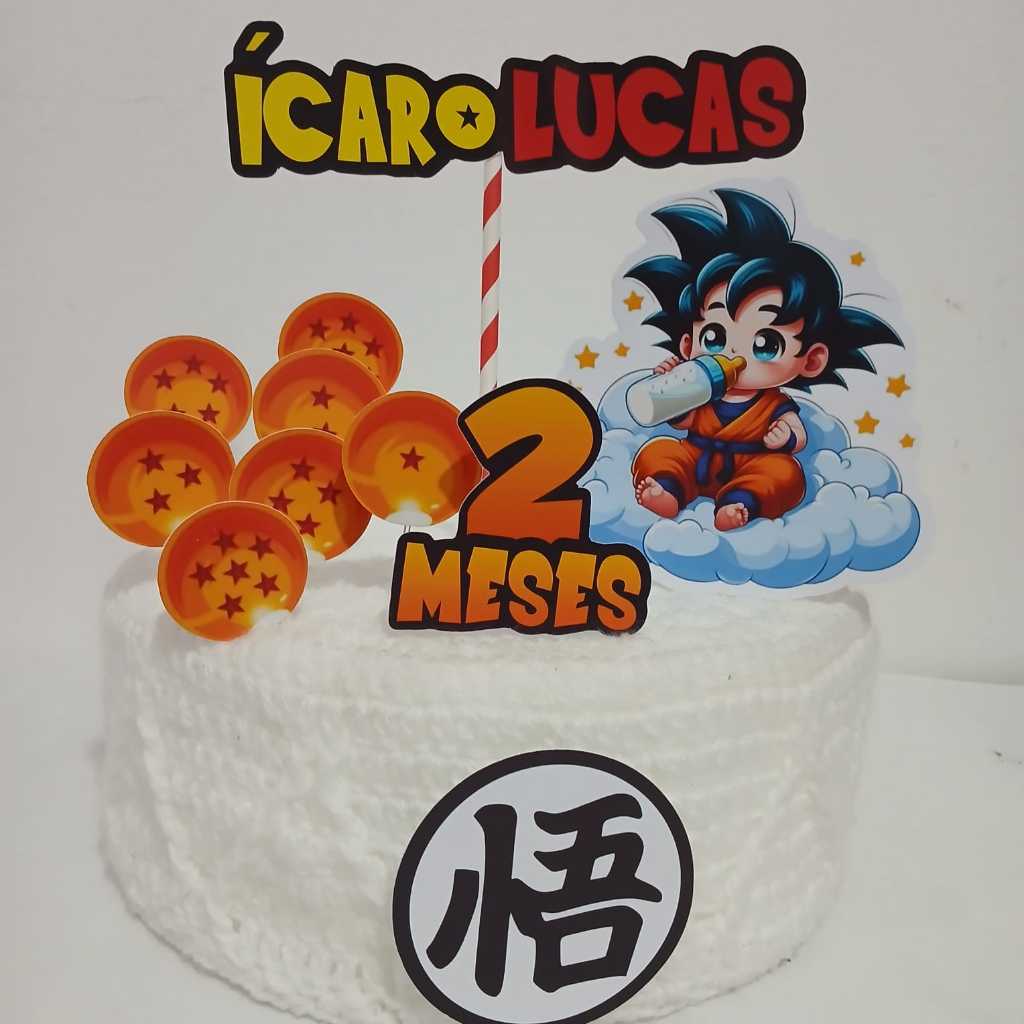 Topo Topper Decoração De Bolo Enfeite Goku Baby em Oferta na Shopee
