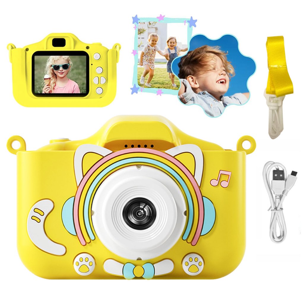 Câmera Infantil Instantânea Hd Vídeo Fotos Jogos Alça Anti Fúcsia