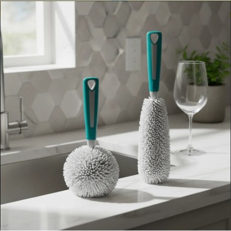 Kit 2 Escovas Limpeza Taças Copos Em EVA  Altos E Baixos em Oferta na Shopee