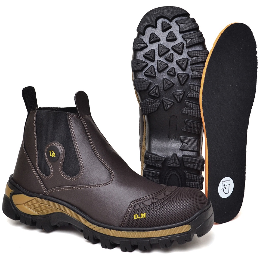 Bota Botina Masculina Couro Nobuck Ecológico Sola de Borracha Palmilha de Gel Super Confortável Envio Imediato em Oferta na Shopee