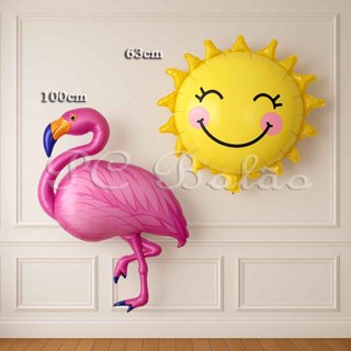 Kit 2 Balão Metalizado 1 FLAMINGO GIGANTE ROSA 100cm +  1 SOL GRANDE Festa Tropical em Oferta na Shopee