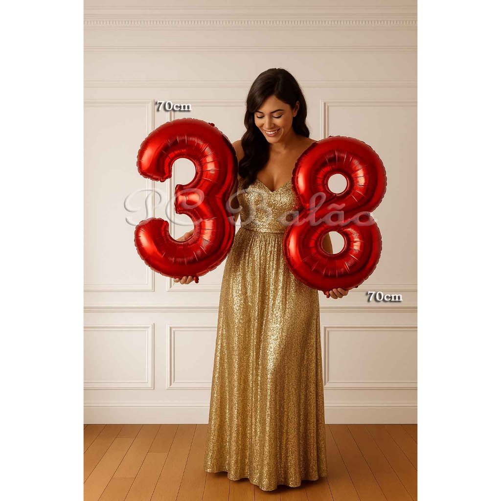 1 Balão Metalizado Número 70cm VERMELHO Festa Decoração ANIVERSÁRIO em Oferta na Shopee