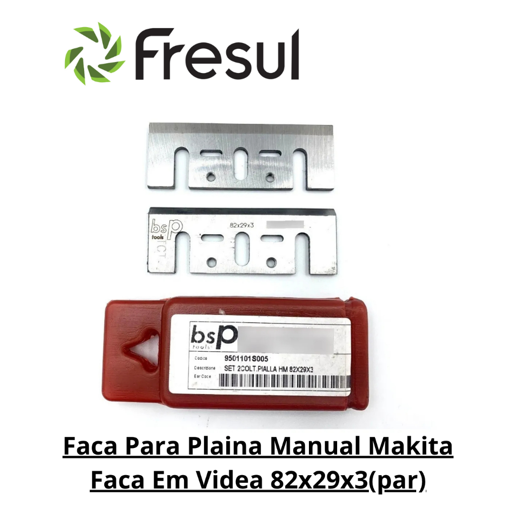 Faca Para Plaina Manual Makita Faca Em Videa 82x29x3(par)