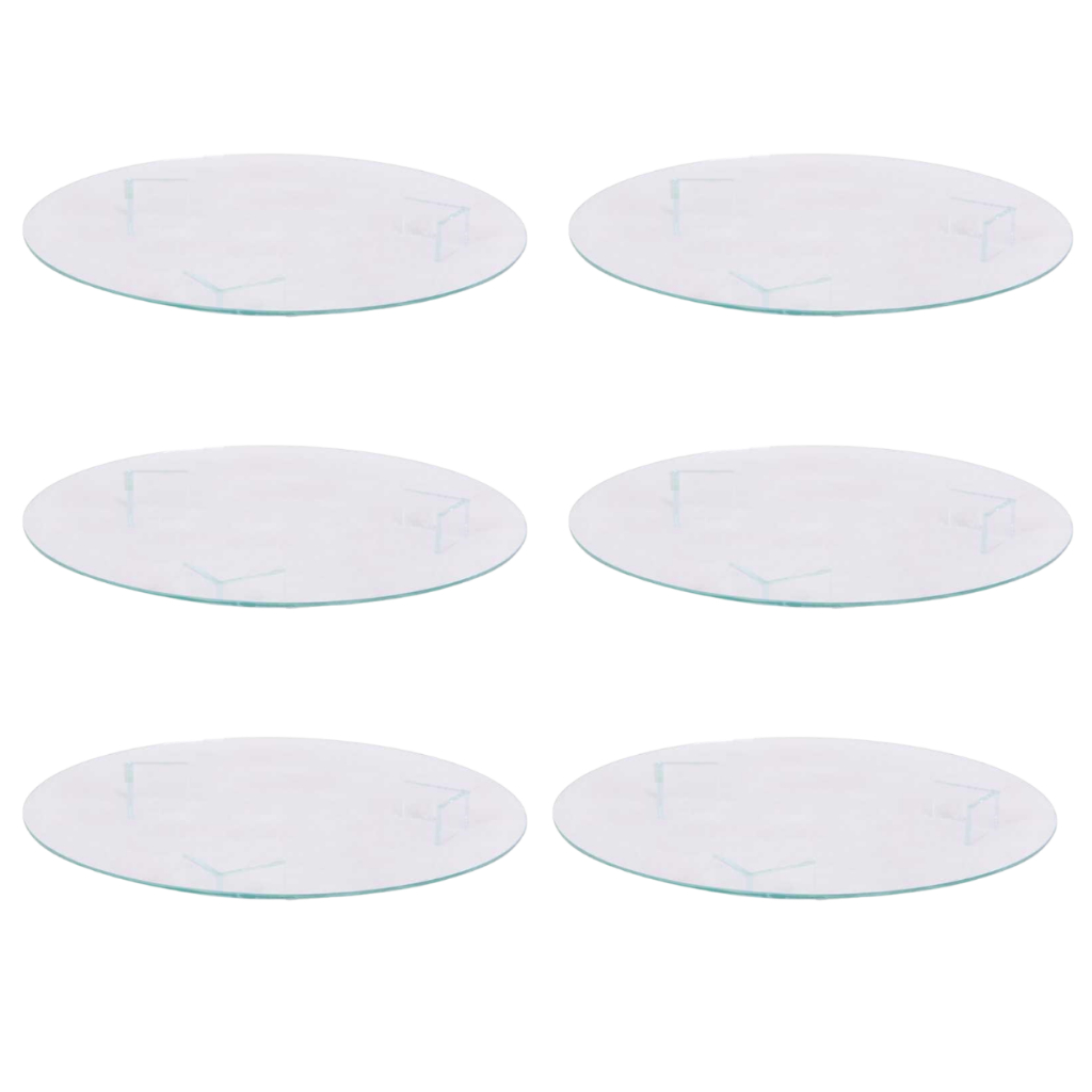 Conjunto 6 Pratos para Bolos 33cm em Vidro Transparente 4 mm Supla Bolos Doces Emporio Resinfabri