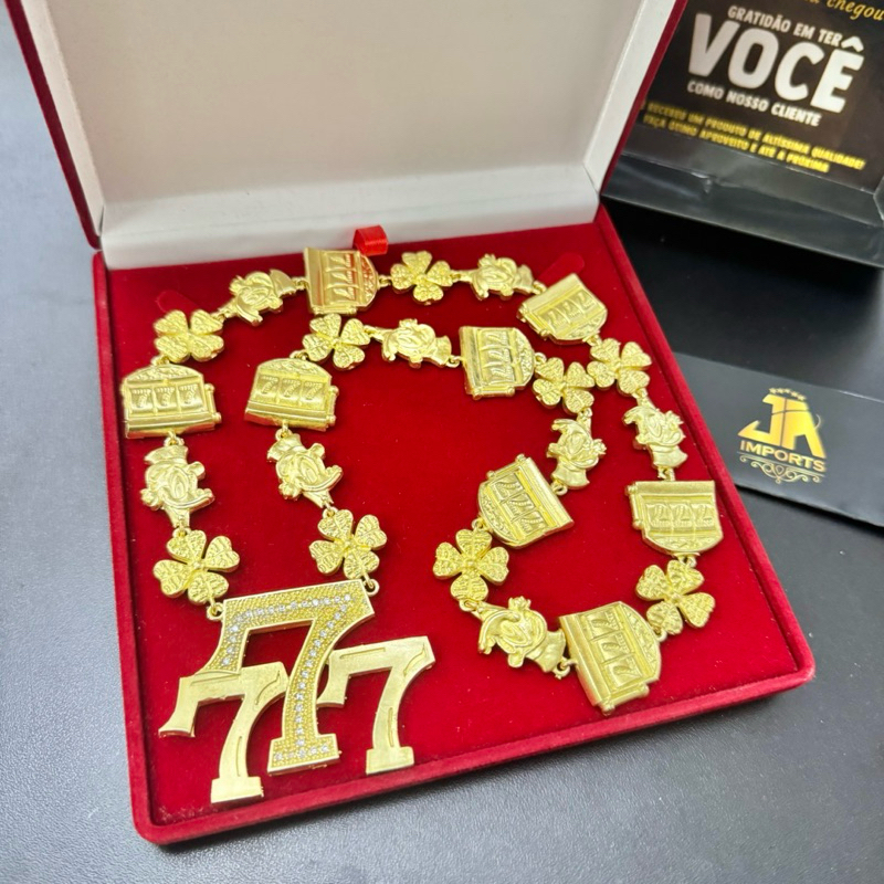 Cordão Corrente Khalifa 777 Poze Idêntico a ouro 18k Moeda antiga em Oferta na Shopee