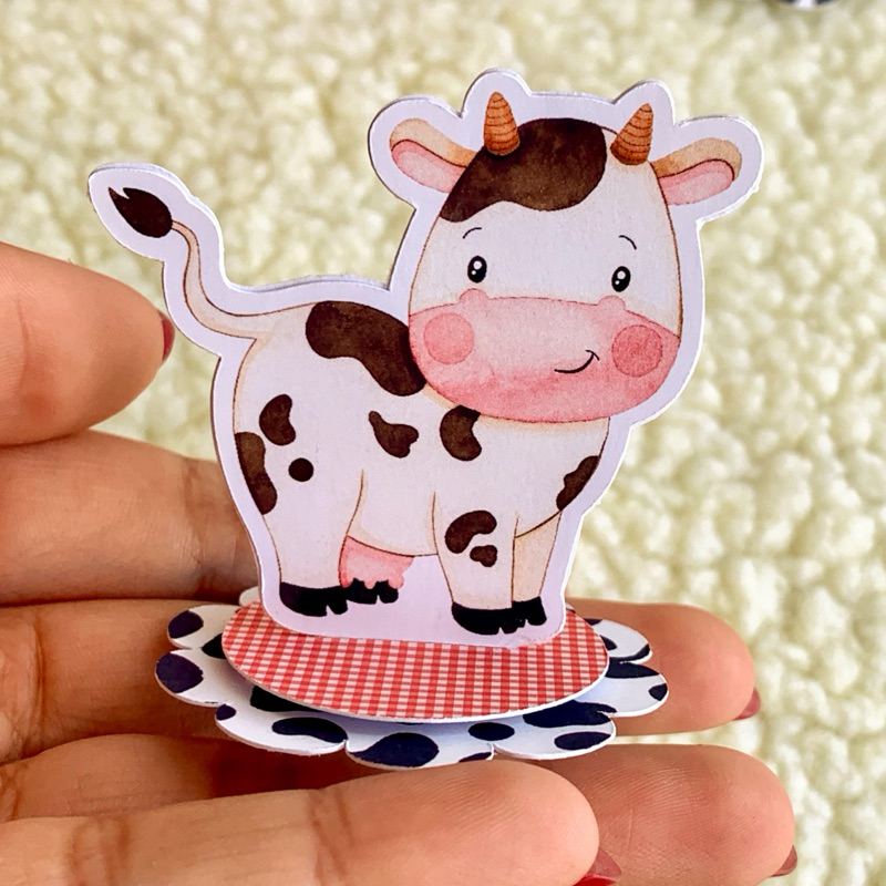 Aplique 3D Fazendinha Festa Infantil | Decoração Personalizada para caixinha/ latinha acrilica
