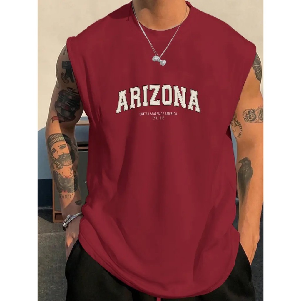 Regata Camisa Camiseta Cavada Machão Masculino Arizona Sem manga Verão Academia Esporte Algodão