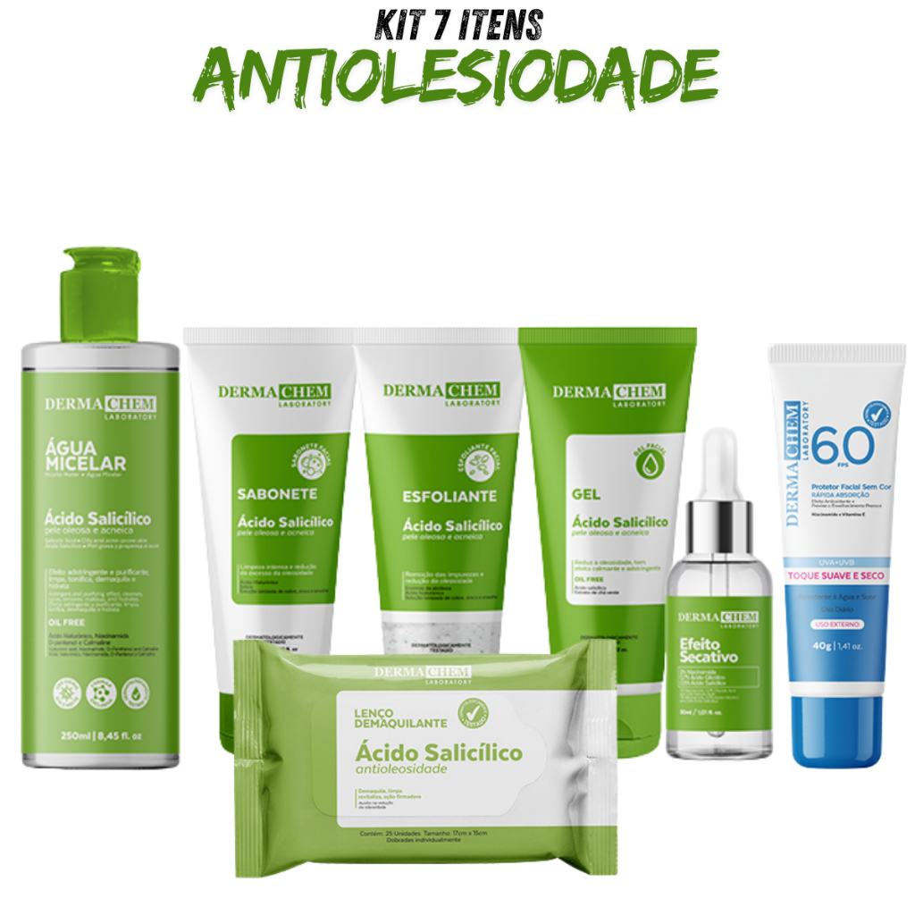 Kit Skin Care Diário Completo Anti Acne Cravos Espinhas Ácido Salicílico Pele Acneica